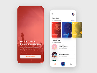 Music Player App Design album card dj music onboarding player popular radio song ui