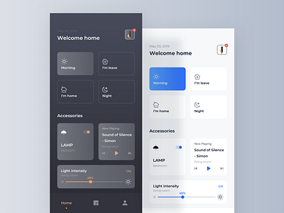 Smart Home Product Interface Design app automotion card chart clean dark app dashboad smart smart home uds ui visualization