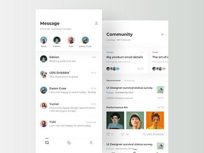 Social Chat Concept Design card chat message social social app ui