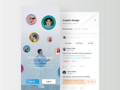 Social Chat Concept Design card chat onboarding social social app ui