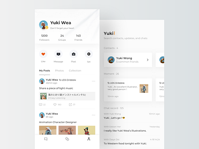 Social Chat Concept Design app card chat message personal search search bar social social app ui