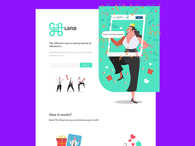 Giftland: Landing Page influencers landing marketing page ui website