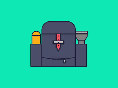 Backpack backpack flat illustration
