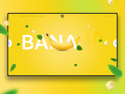 Banana banana banner banner design decor design food fresh illustration ui web web design yellow