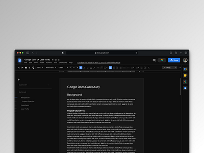 Google Docs (Night Mode exploration)