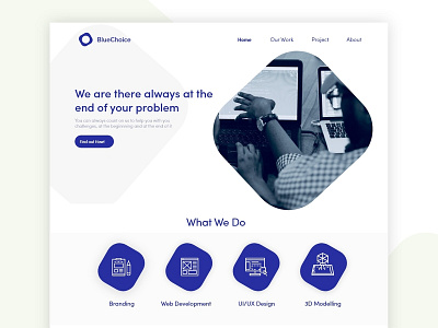 Bluechoice Agency Homepage UI agency blue branding creative design design agency dribbble homepage minimal