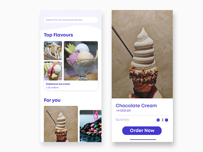 Ice cream Store and checkout dribbble johnyvino minimal ui ux