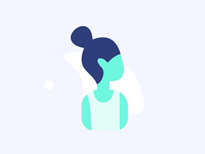 Blue Lady Characters Illustration. charcater dribbble flat illustration minimal vector