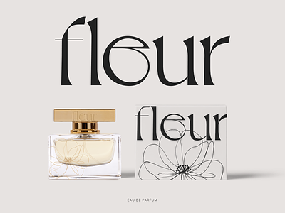 Fleur Perfume - Brand and Packaging aesthetic beige branding deboss design floral flower illustration logo neutral packaging perfume