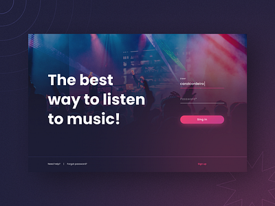 Daily UI 009: Music Player - Part 1 daily009 dailyui design figma form login music music player player sign in ui web player