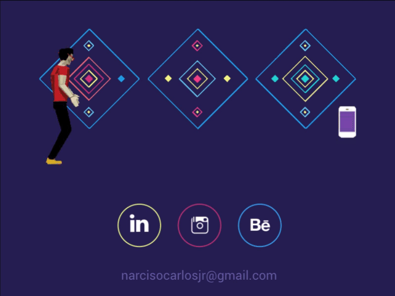 Personal Brand Animated Detail 3d character animation blender gif illustration design mandala motion capture pink polygon purple retro vector art