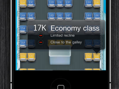 Jets - Boeing 767 seat map app boeing design gui interior iphone jets popup travel ui vector