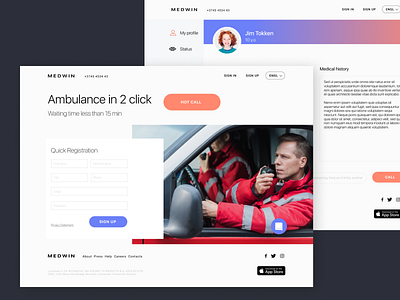 Concept of ambulance web app app concept design interface logo product ui ux web