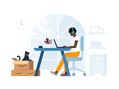 Amazon - Home Office branding design illustration illustrator lifestyle promotion vector