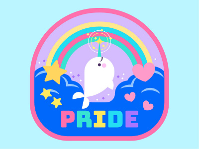 Narwhal Pride adobe color colorful design digital illustration illustrator narwhal pride rainbow unicorn vector