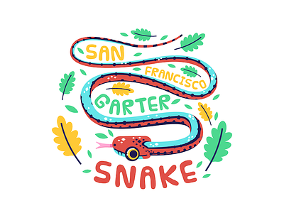 Bay Area Neighbor: San Francisco Garter Snake adobe illustrator bay area city color design golden gate park illustration san francisco snake vector wildlife