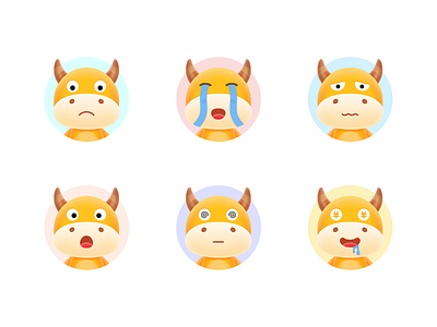 Mascot “cow” character cow design expression icon illustration ip mascot