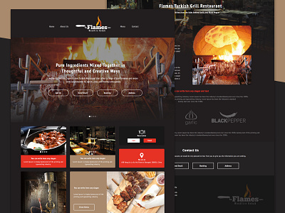 Flames Woodfire Kebab Shanghai Website bootstrap mockup relaunch shanghai sketch turkey ui ux website wireframes