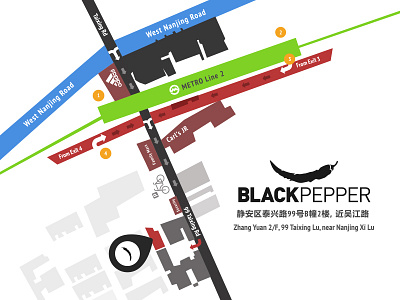 Black Pepper Shanghai Turkish Restaurant blackpepper china direction map shanghai sketch