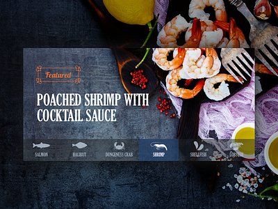 Seafood Recipes minimal recipes seafood typography ui