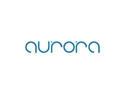 aurora logo concept blue design dots logo minimal space