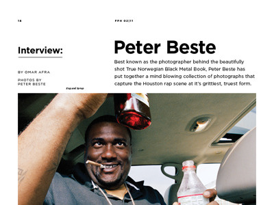 Page Layout for Peter Beste Interview layout page layout