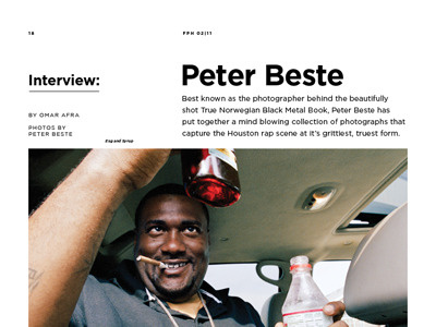 Page Layout for Peter Beste Interview