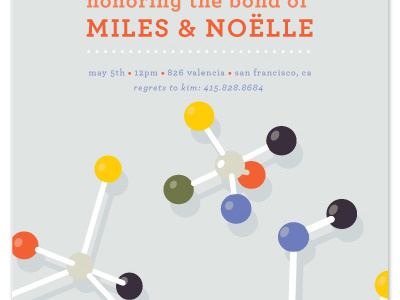 Molecule Wedding illustration invitation wedding