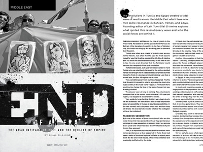 Crop of a spread for Left Turn Magazine multi page page layout typography