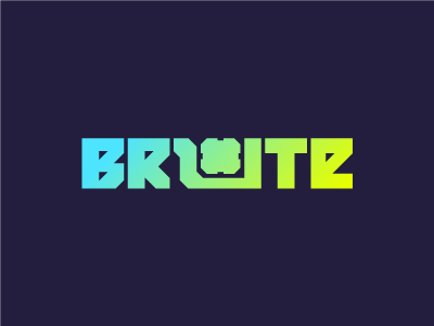 Brute logo custom type logo typography vector video game