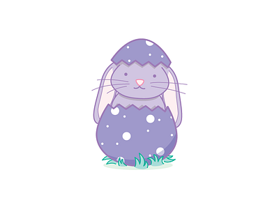 Hatching Bunny bunny easter egg freehand illustration vector