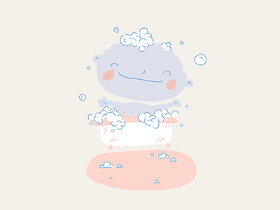 Bubble Bath baby bubble bath freehand illustration shower vector