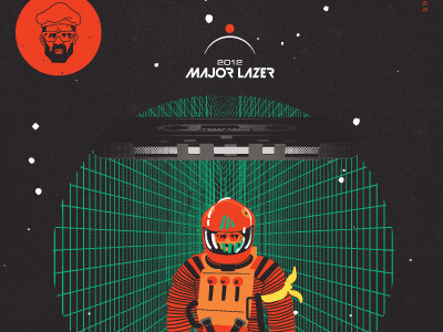 Major Lazer poster (wip) 2001 concert illustration poster space