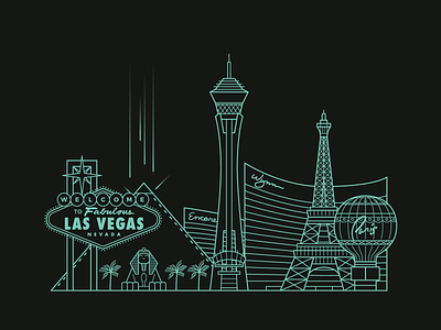 Las Vegas skyline illustration las vegas las vegas skyline lasvegas lasvegasskyline lasvegasstrip poster skyline vector