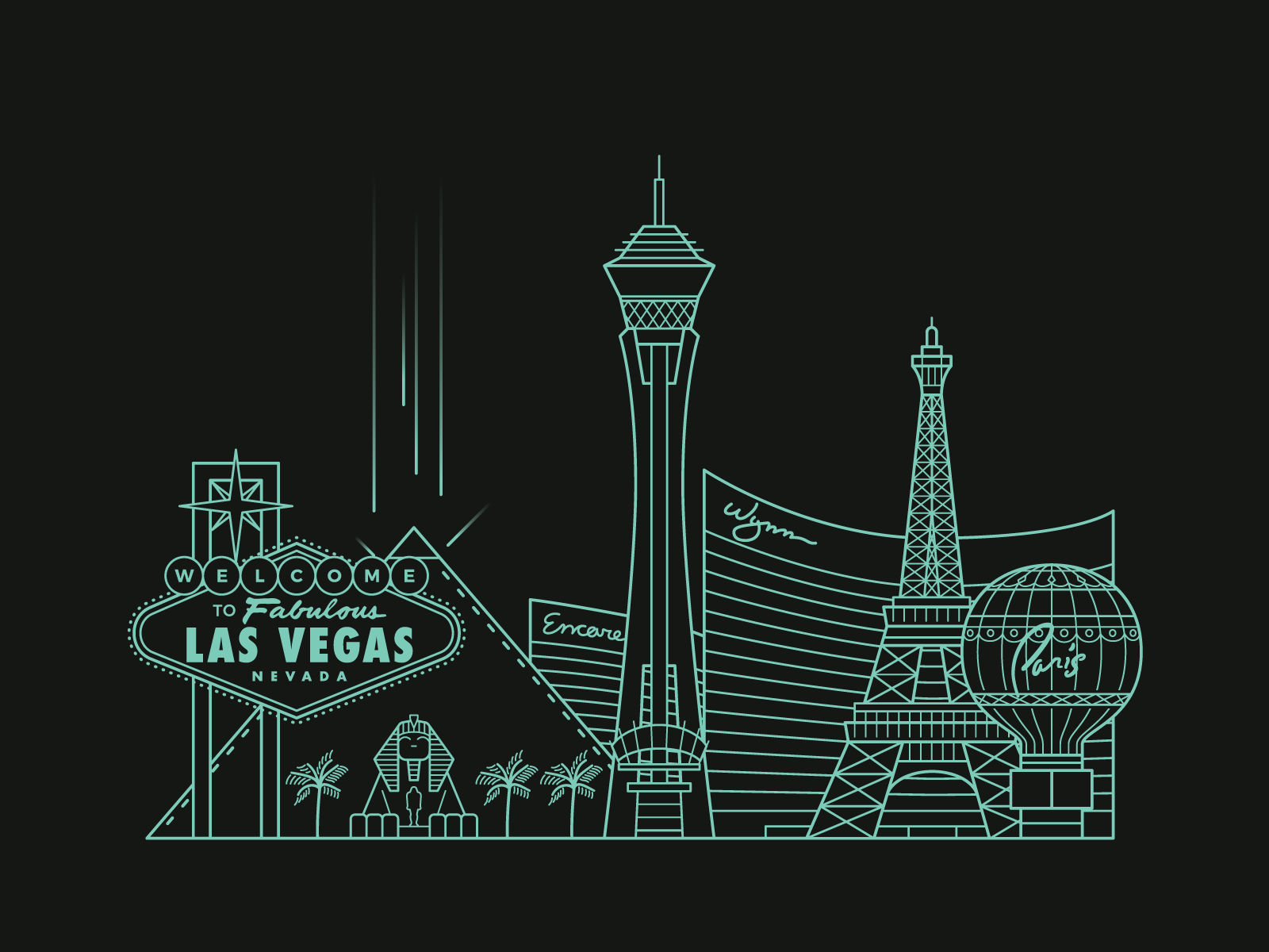 Las Vegas skyline by Tyler Barber on Dribbble