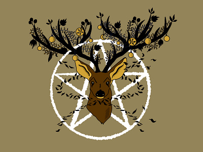 Winter Solstice deer design illustration illustrations winter winter solstice