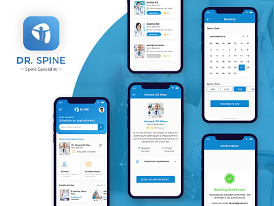 Dr. Spine App Design appointment appointment booking consult consultation covid doctor doctor app doctor appointment error forgot password health healthcare pain patient payment schedule sign in spine uiux