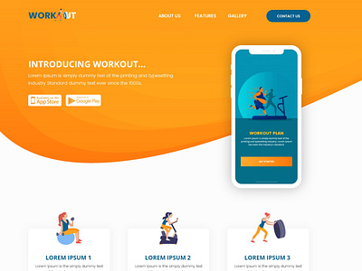 Landing Page for Workout