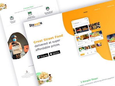 Streatu Landing Page Design bangalore branding chats explore food food delivery foodcart karthik ns landing page streatu street food