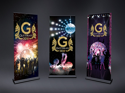 Party Roll-up Designs (Standee) entertainment event glitterati party quebec rollup standee