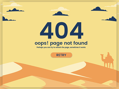 404 Page 404 desert e commerce found illustration lost not oops page retry web