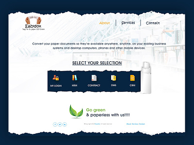 Paperless Document Landing Page cloud service crm dms document go green landing page login paperless services