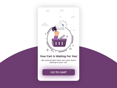 Cart is Waiting For You! announcement bag cart illustration is offer popup shopping uiux waiting