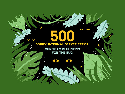 500 Error❗ 500 500 error bug creativity design error error page hunting illustration internal ooops server server problem something worng team technology trendy typography ui