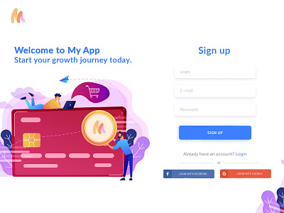 My Pay Sign Up Page branding design forgot password illustration login login design login page minimal my pay my pay sign up page register sign in and sign up sign up page trendy ui uiux user account user interface web login