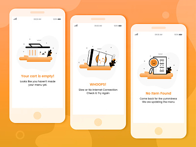 Empty States Screens cart character empty empty cart empty state empty states error forgotten giveaway internet connection invitation invites menu list no internet no item found no item found ooops search empty shape tea cup wi fi