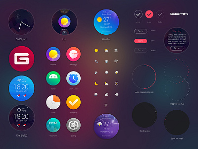 Geak Ui Kit controls geak icon kit see smart ui visual watch
