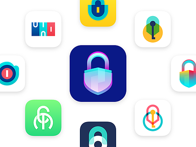 Lock graphic design app concept icon lock logo see visual