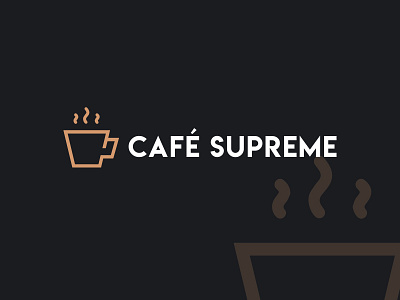 Cafe Supreme Logo branding clean design flat icon lettering logo type typography web