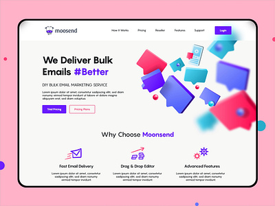 Landing Page Design | Web Design 3d art clean colors creative design dribbble flat homepage icon interface landingpage lettering minimal typography ui uidesign ux web webdesign website